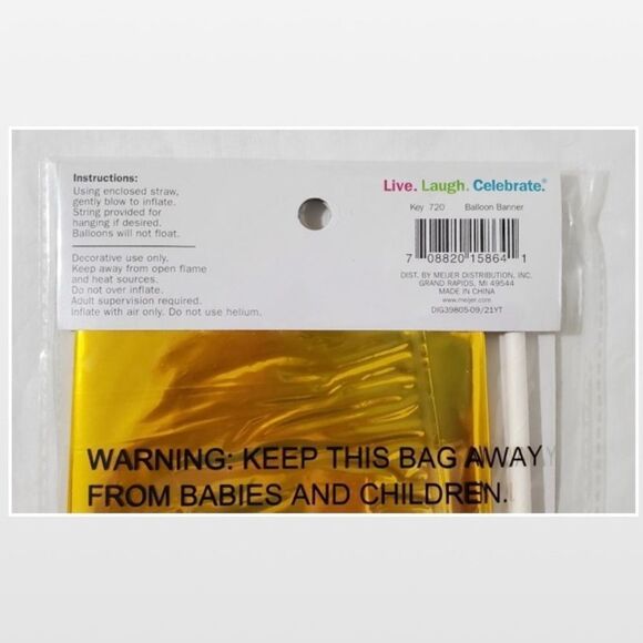 2 New Balloon Pet Banner Letter Spell Out Gold Party Animal NWT - Picture 7 of 10